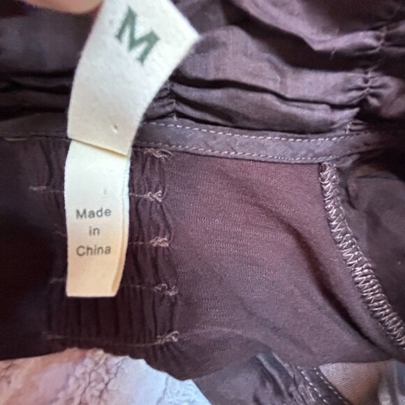 Anthropologie Tiny Women's Leighton Top Velvet Button Down Shirt Medium Brown - Picture 4 of 9